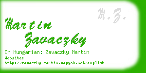 martin zavaczky business card